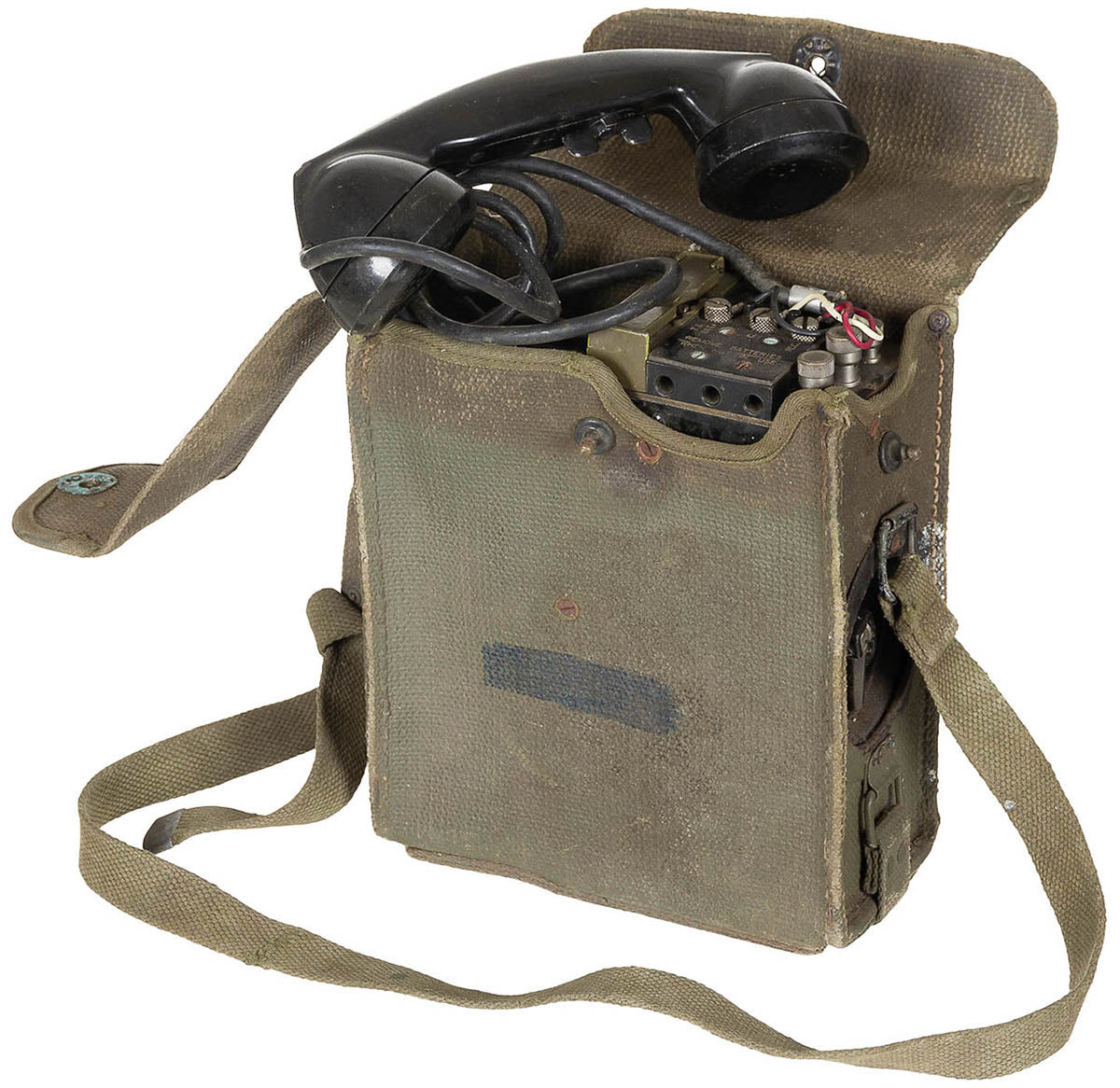 US Feldtelefon, EE-8, mit Canvastasche, gebr.