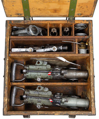 Schweiz. Pressluft-Bohrhammer, Holzkiste, mit Zubehör, gebr.