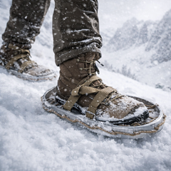 Ital. Schneeschuhe, mit Riemen, gebr.