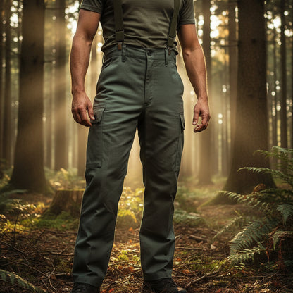 Feldhose mit Thermofutter und Nierenschutz, Moleskin  Leo Köhler 23 (34/30) Oliv 