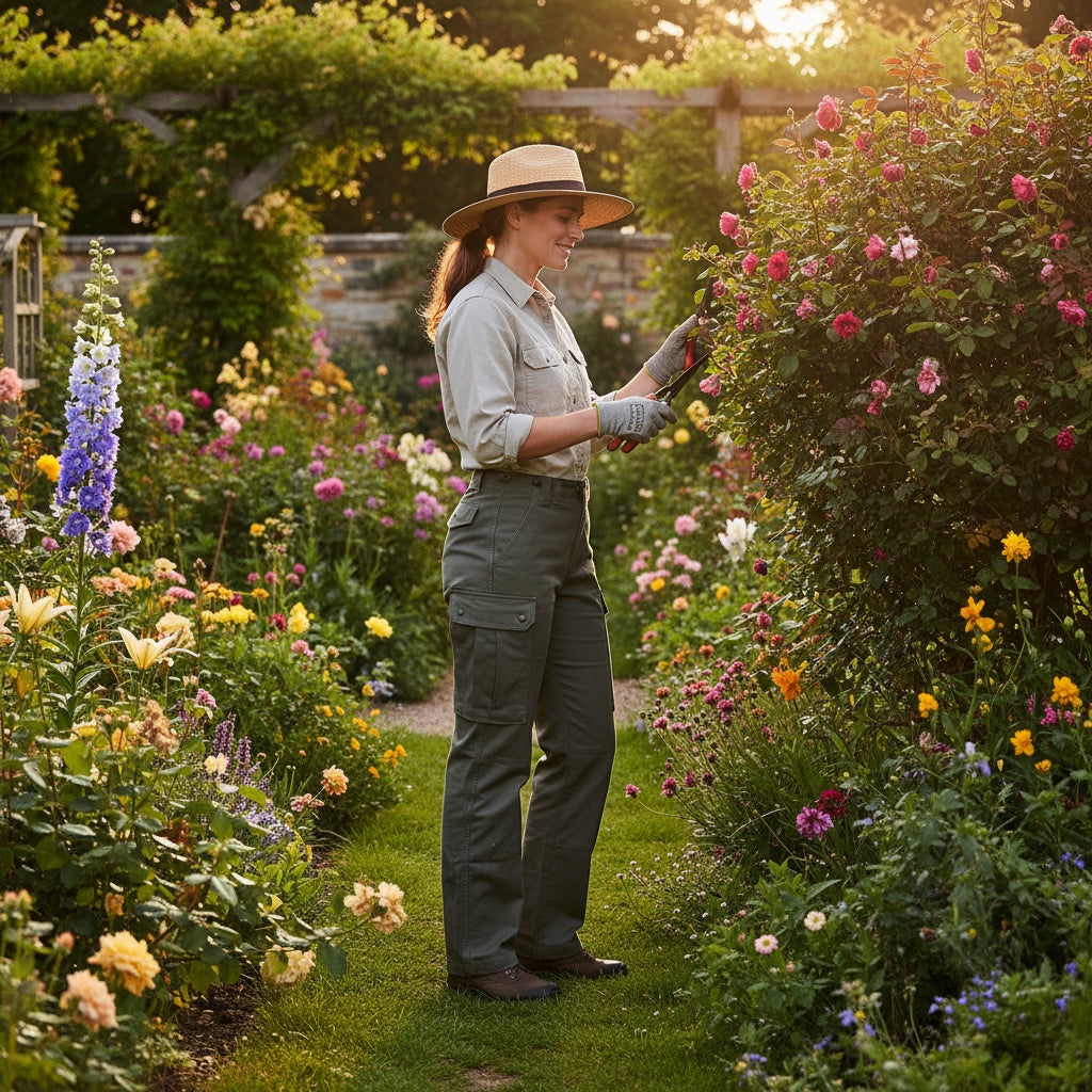 Frau trägt Hose bei der Arbeit 