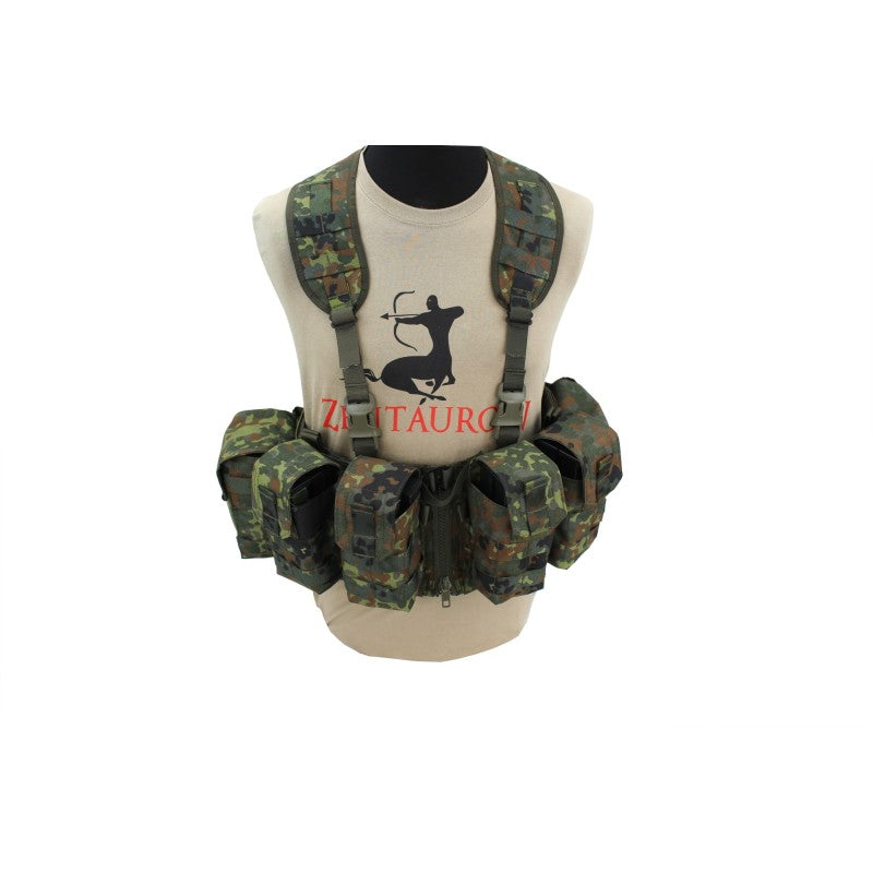 Nonmodularer Split Front Chest Rig - Flecktarn