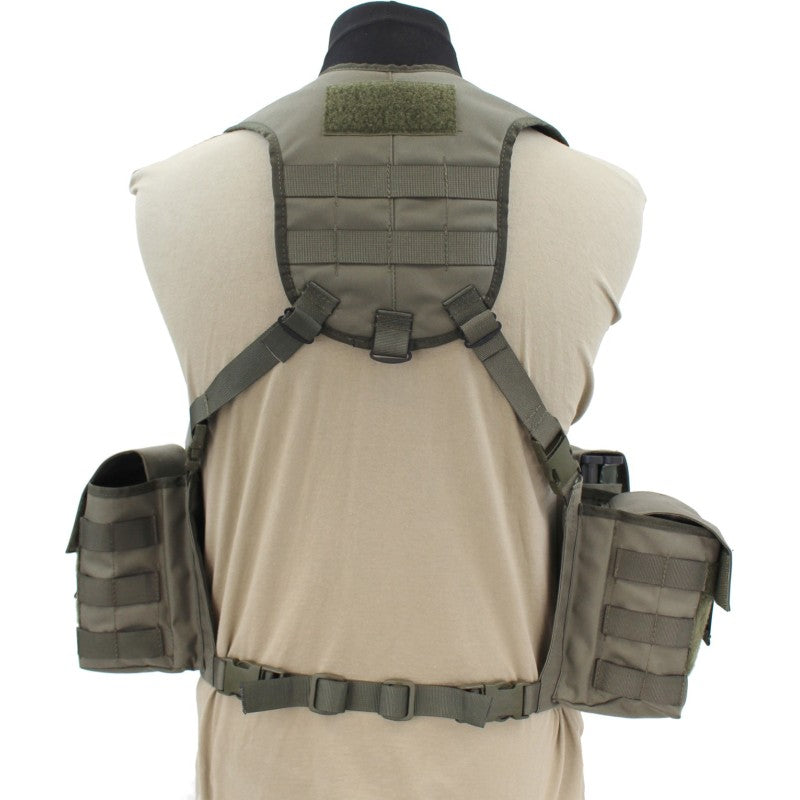 Nonmodularer Split Front Chest Rig - Steingrau-oliv