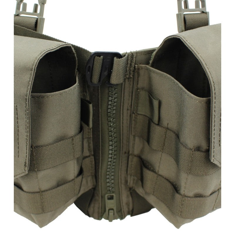 Nonmodularer Split Front Chest Rig - Steingrau-oliv