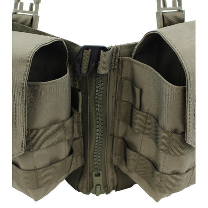 Nonmodularer Split Front Chest Rig - Steingrau-oliv