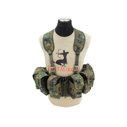 Nonmodularer Split Front Chest Rig - Flecktarn