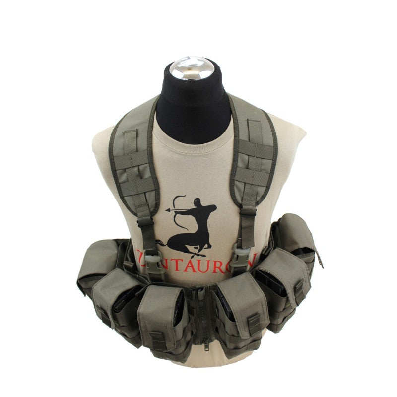 Nonmodularer Split Front Chest Rig - Steingrau-oliv