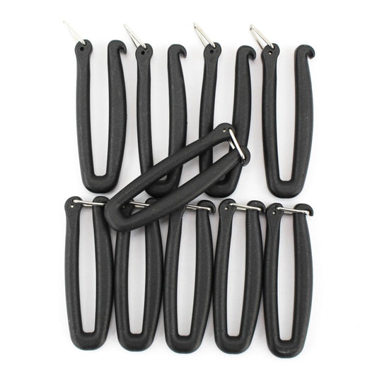 U-Clip Ausrüstungs Verbinder für Rucksack und Taschen 10er Set - Schwarz